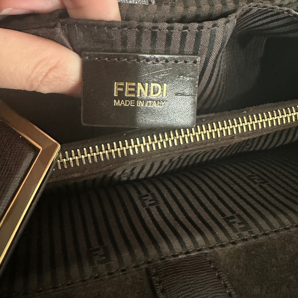 FLASH SALE Fendi 2Jours Brown Leather Tote Bag – Authentic – Structured Work Bag - Picture 13 of 15
